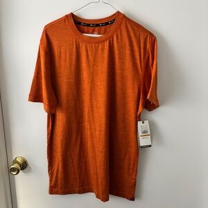 Gaiam Mens Everyday Basic Crew Gold Flame Heather size Medium NWT